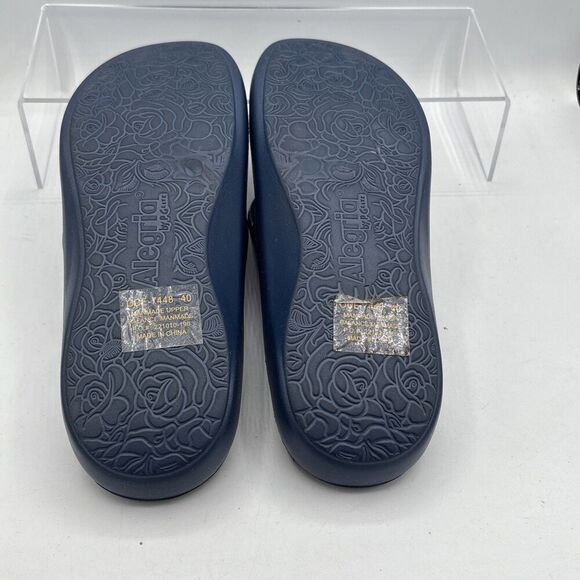 Alegria Ode Women’s Thong Sandals Navy Gloss 9.5-10 Slip On Comfort Arch Support - Picture 9 of 11
